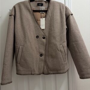 Vici Taupe Double-Breasted Jacket